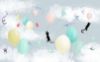 Picture of Hand Made Wallpaper 3D Wall Mural Drawing Simple Cute Cartoon Balloon Children's Room Fresh Tv Background Wall
