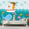 Picture of Hand Made Wallpaper Nordic Creative Drawing Ocean Whale Illustration Children Room Background Wall Paper