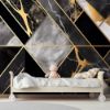 Picture of Hand Made Wallpaper 3D Wall Mural Abstract Triangle Wallpaper 3d With Geometric Shapes Golden Lines And Black Gray Marble