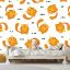 Picture of Hand Made Wallpaper 3D Wall Mural Seamless Pattern Cute Tiger Stripes Cat On White Background, Kid Design Style, Vector