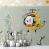 Picture of Hand Made WallpaperDrawing Children Plant Background Wall Dog Moon Ocean